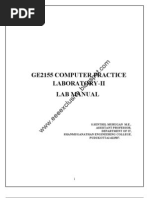 Ge2155 Computer Practice Laboratory-Ii Lab Manual