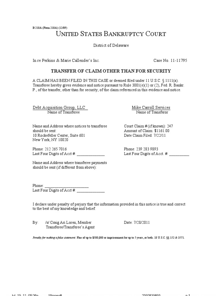 U S B C: Nited Tates Ankruptcy Ourt | PDF | Law