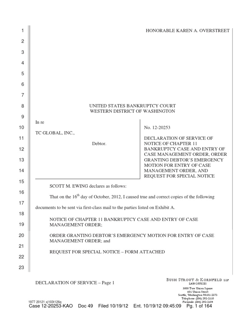 Washington State Bankruptcy