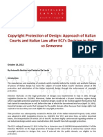 Copyright Protection of Design - Approach of Italian Courts and Italian L...