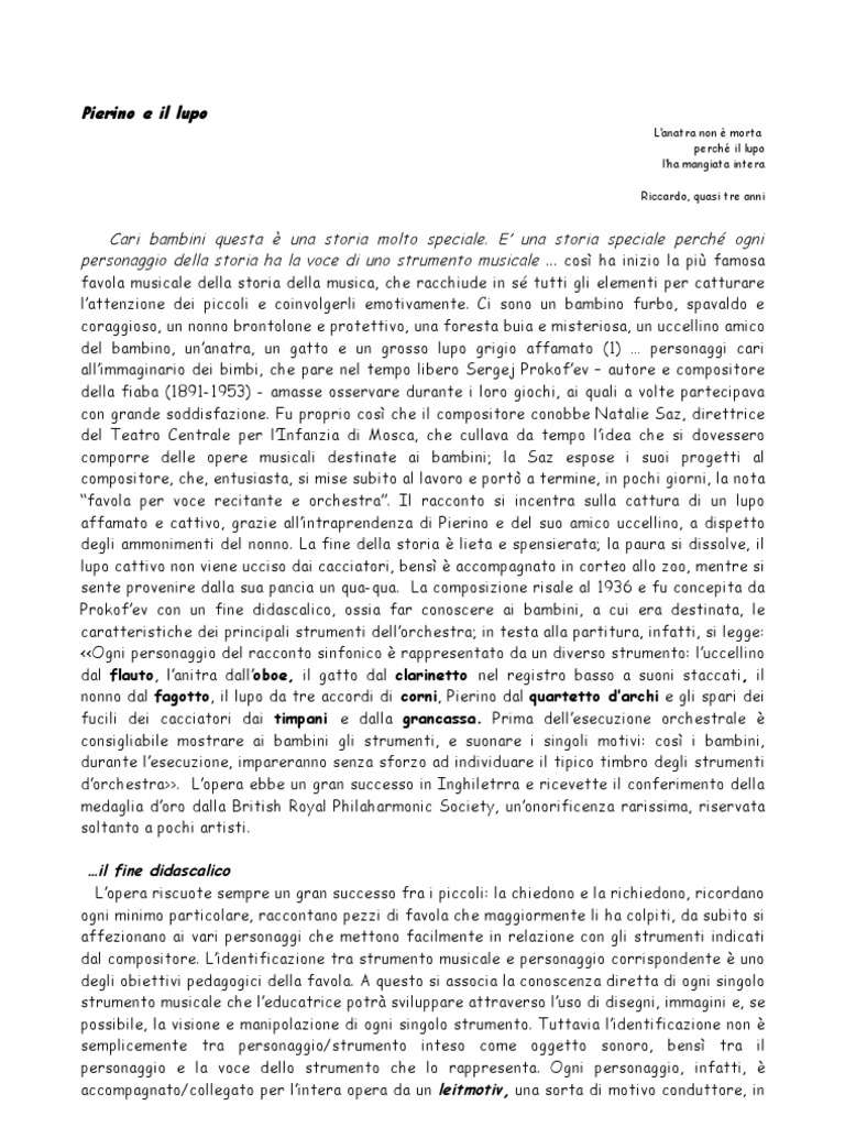 Pierino e Il Lupo | PDF