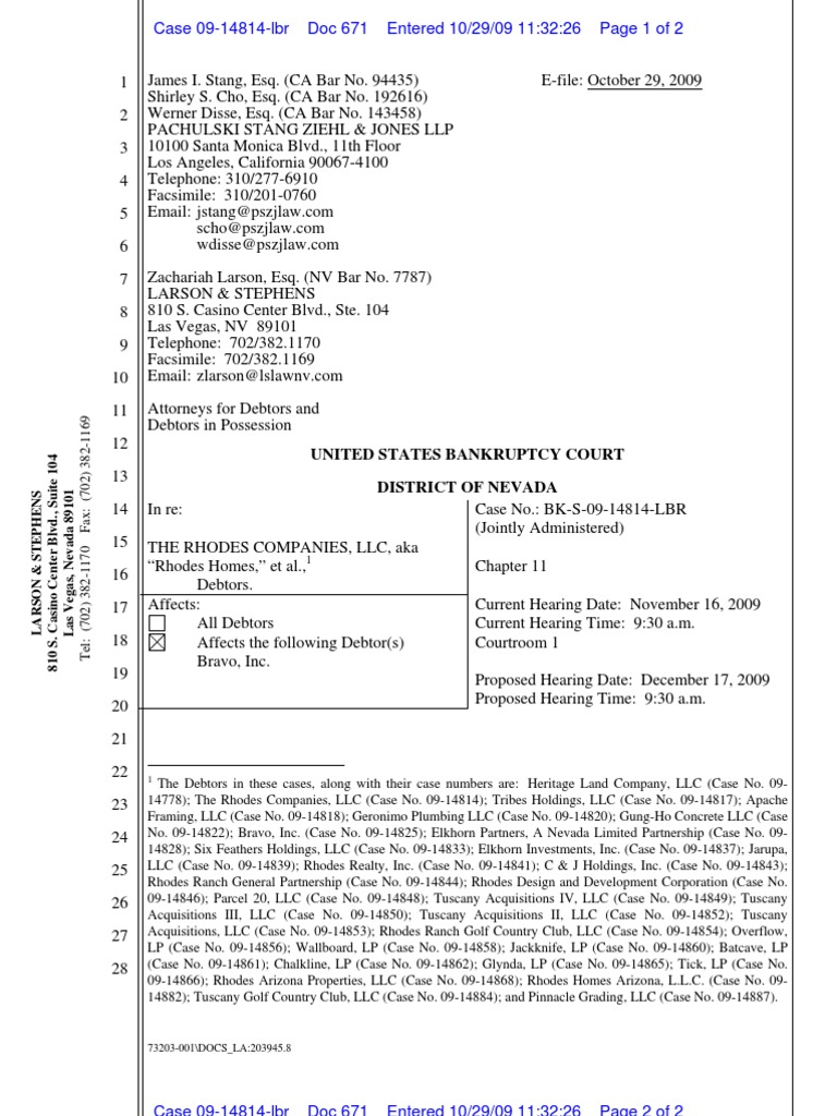 United States Bankruptcy Court District of Nevada PDF Limited