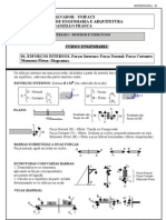 Resumo de esforços internos em estruturas