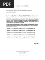 Modelo de Carta de Anuência Confrontante Imóvel Rural