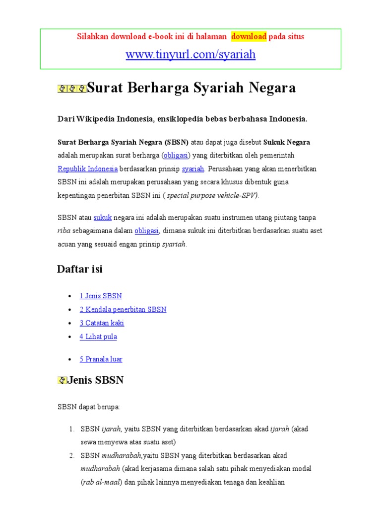 Surat Berharga Syariah Negara Pdf
