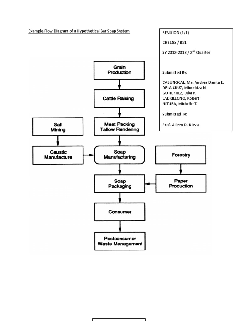 Process Flow Diagram of Bar Soap Manure Cattle
