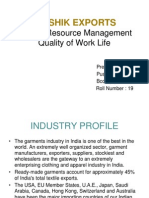 HRISHIK EXPORTS Quality of Work Life Report