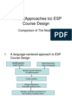 Topic 5 Models (Approaches To) ESP Course Design