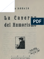 Pio Baroja La Caverna Del Humorismo