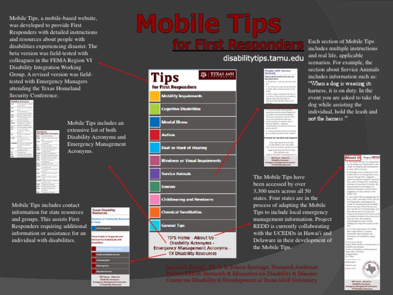 Mobile Tips for First Responders' Disability Aid | PDF | Emergency ...