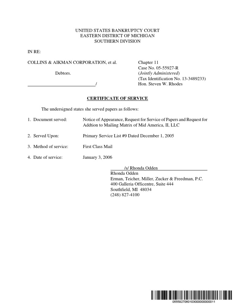 Certificate of Service | PDF