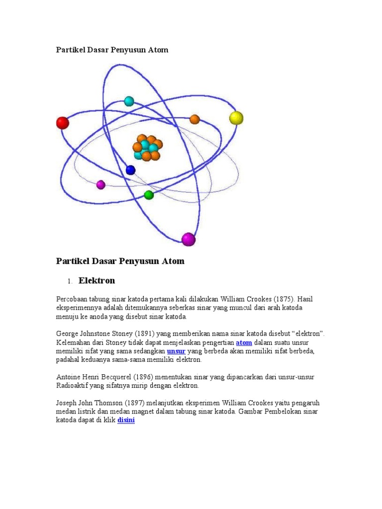 Partikel Dasar Penyusun Atom