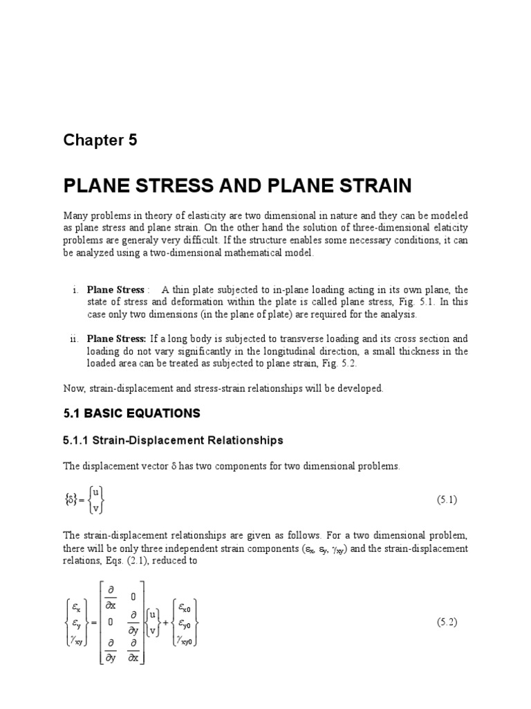 Plane Stress Vs Strain | PDF | Deformation (Mechanics) | Determinant