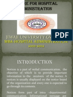 Jiwaji University Gwalior: Mba-Hospital Administration 2010-2012