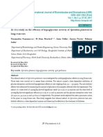 In Vivo Study on the Efficacy of Hypoglycemic Activity of Spirulina Plantesis in Long Evan Rats