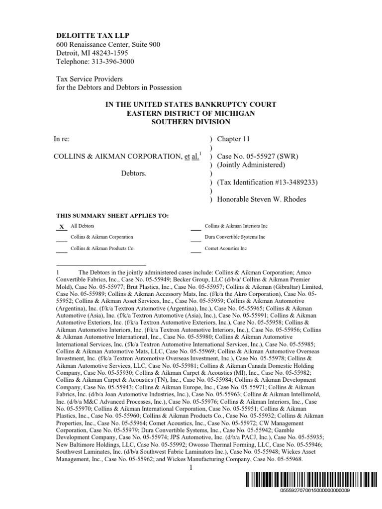 10000027305 | PDF | Bankruptcy In The United States | Chapter 11