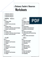 Ks3 Maths Dictionary Worksheets
