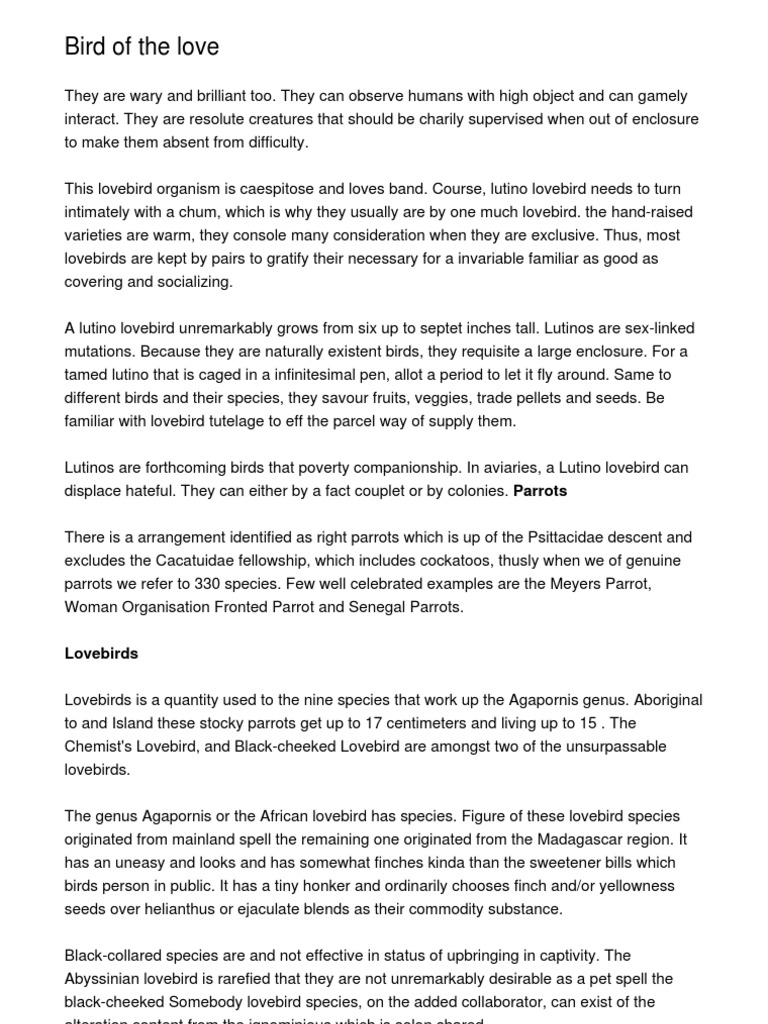 Bird of The Love.20121117.125804 | PDF | Parrot | Paravians