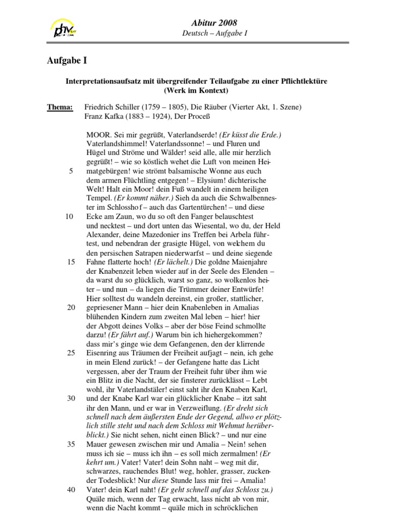 Abiturprufung Deutsch 2008 PDF