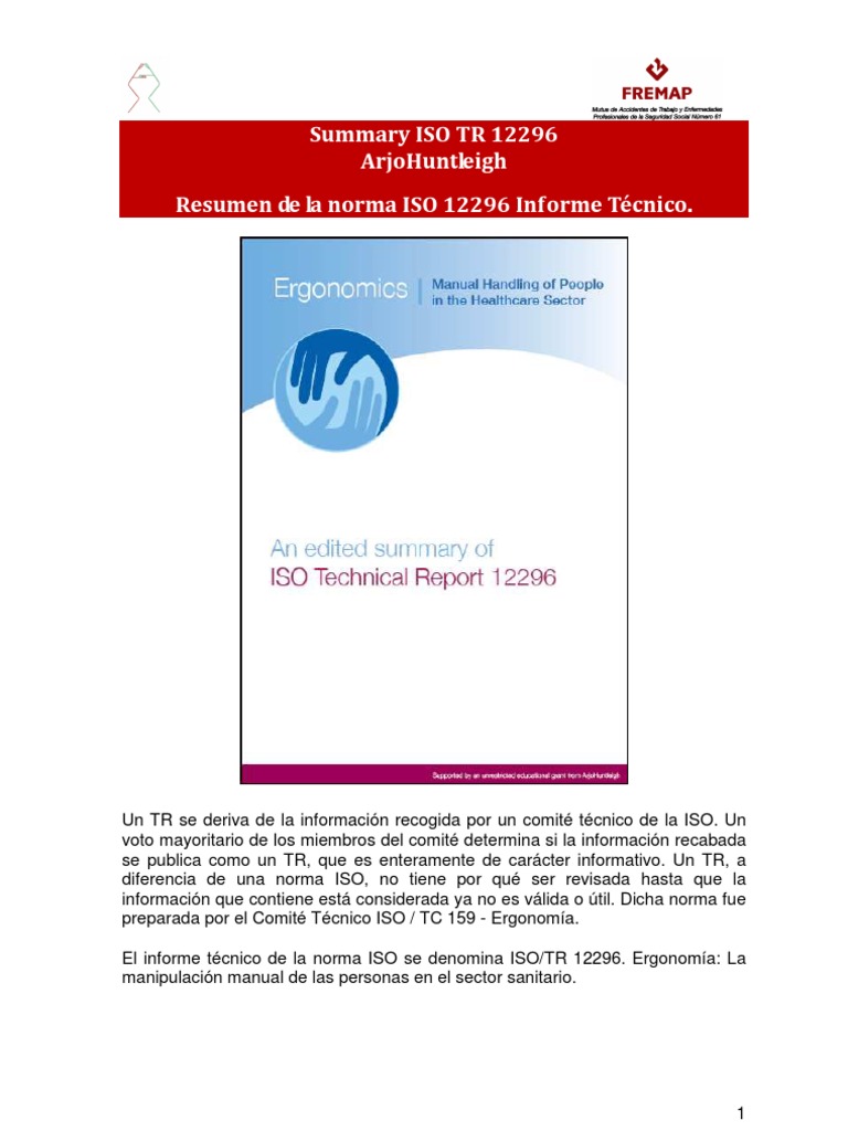 Resumen ISO TR 12296 | PDF | Factores humanos y ergonomía ...