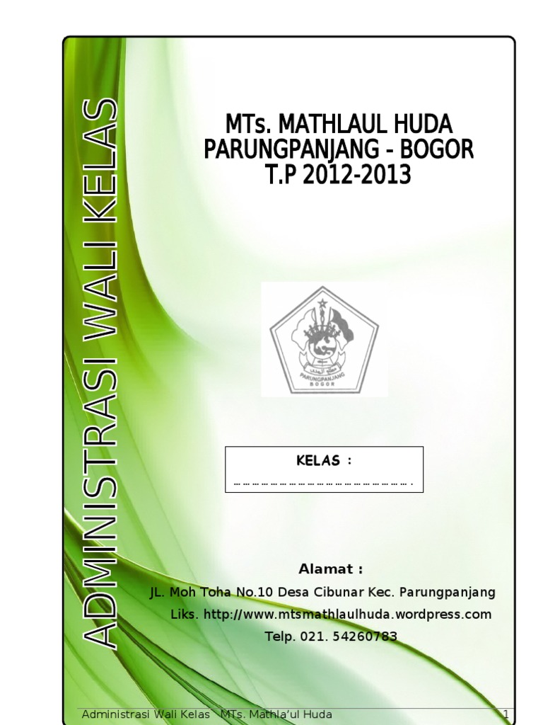 Administrasi Wali Kelas 2012 2013 Mts