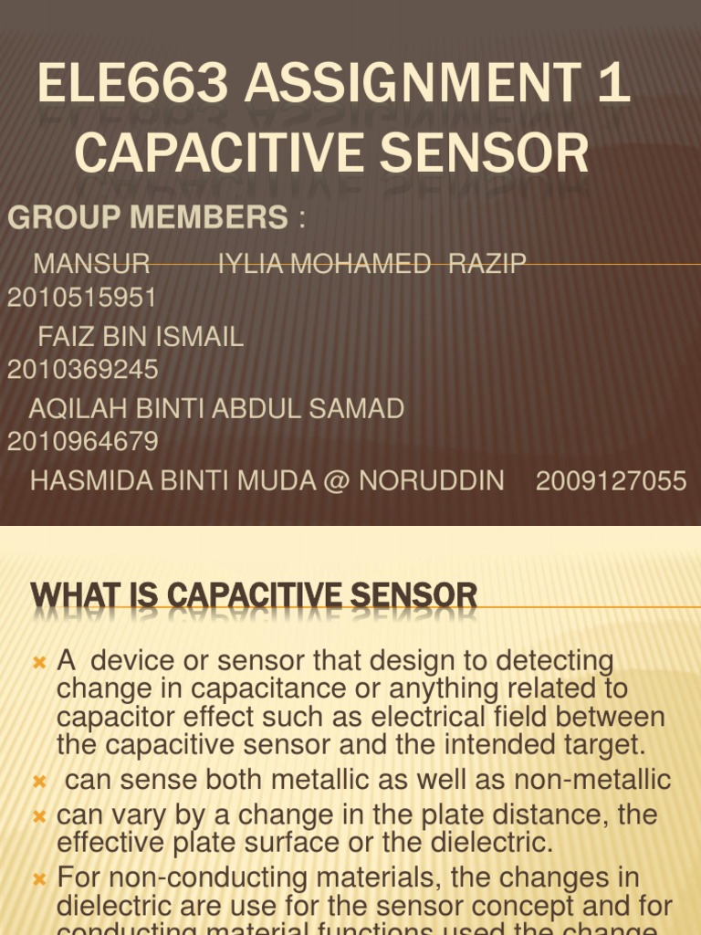Capacitive Sensor Power Point | PDF | Dielectric | Capacitor
