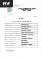 Academic Calendar, 2012-13