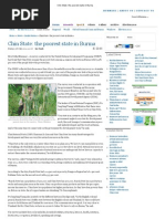 Chin State Is The Poorest State in Burma