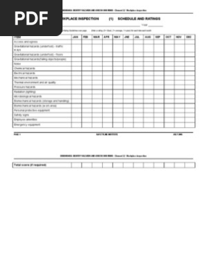 Workplace Inspection Checklist Blank