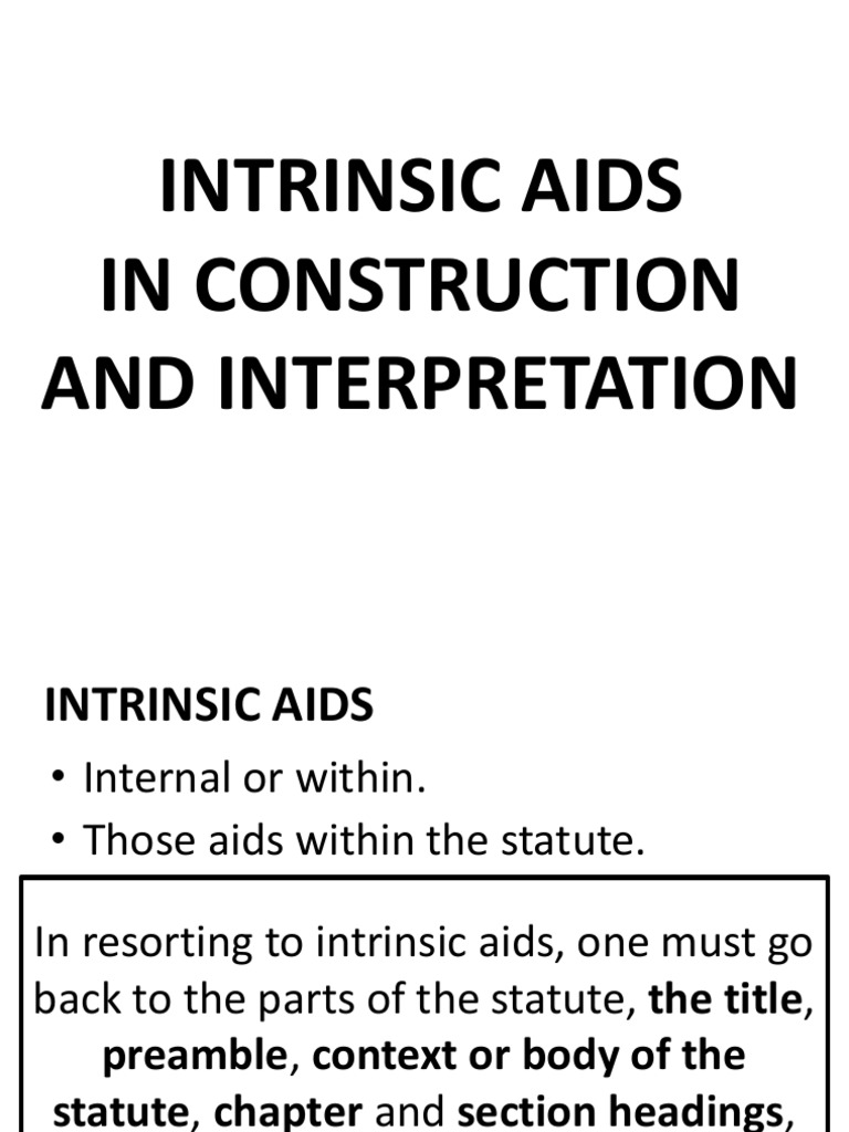 Intrinsic Aids in Construction and Interpretation PDF