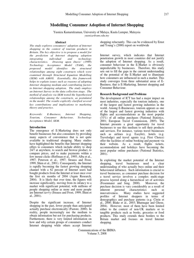 Consumer Adoption F Internet Shopping | PDF | Online Shopping | P Value