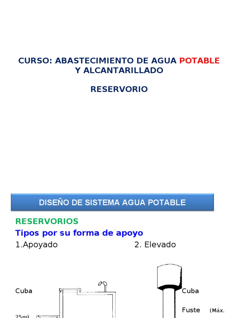 Reservorio Agua Potable | PDF | Reservorio | Tubería (transporte de ...