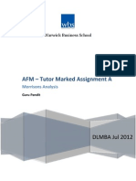 AFM - Tutor Marked Assignment A: DLMBA Jul 2012