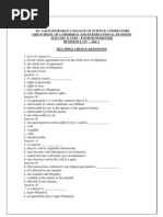 Dr. G.R.Damodaran College of Science Coimbatore GRD School of Commerce and International Business Business Law - 404 A Multiple Choice Questions