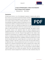 Impact of Financial Leverage On Dividend Policy Evidence From Islamabad Stock Exchange Listed Companies