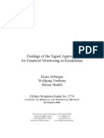 Findings of The Signal Approach For Financial Monitoring in Kazakhstan