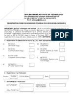 CBIT M.E./M.TECH 2012-13 Registration Form