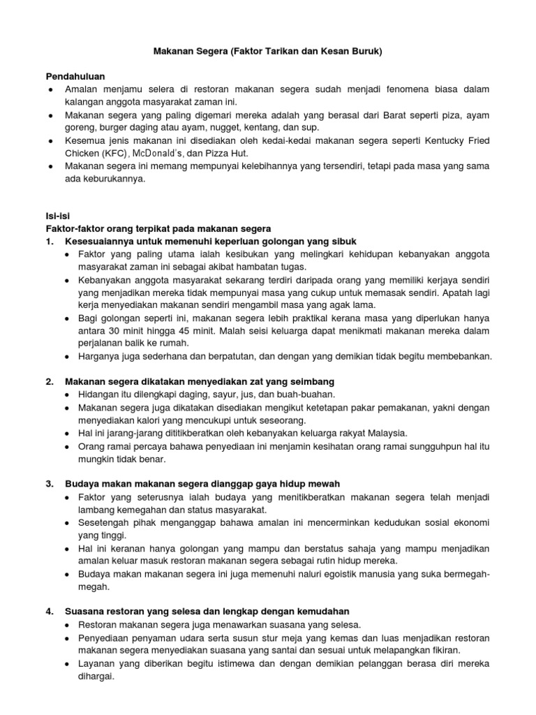 Kesan Pengambilan Makanan Ringan Pdf