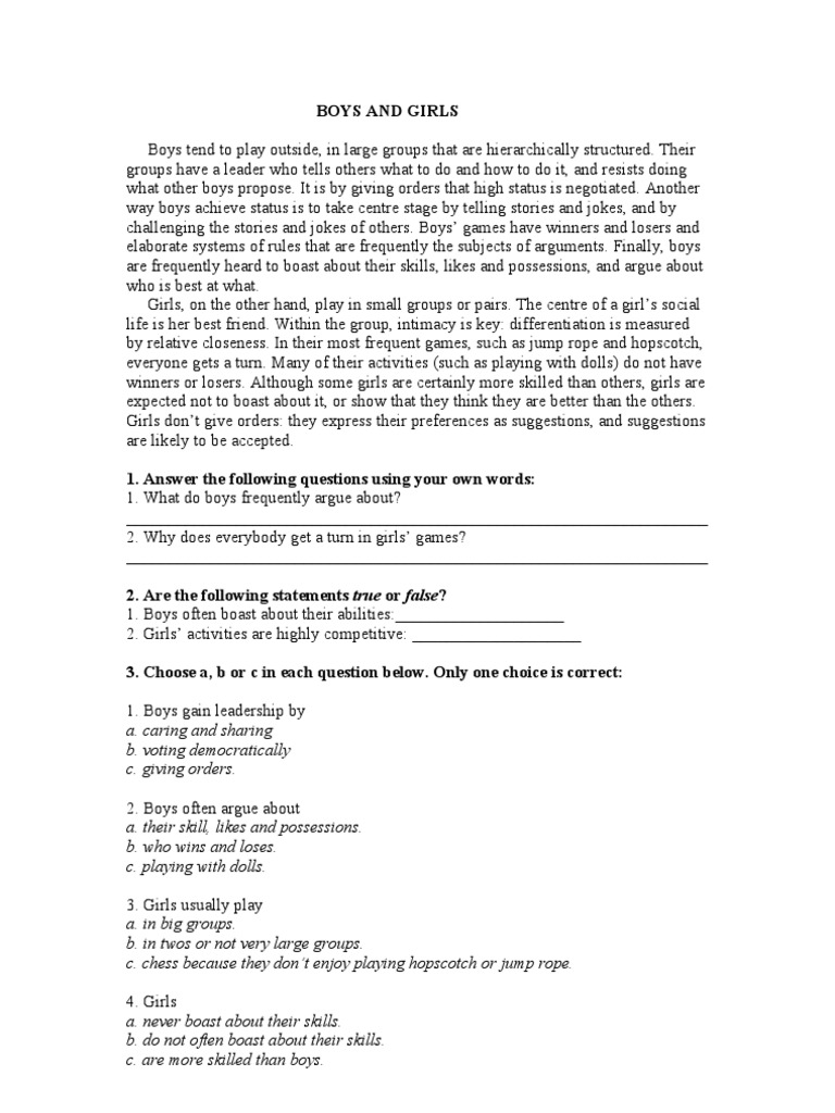 Boys and Girls IV Stepen | PDF