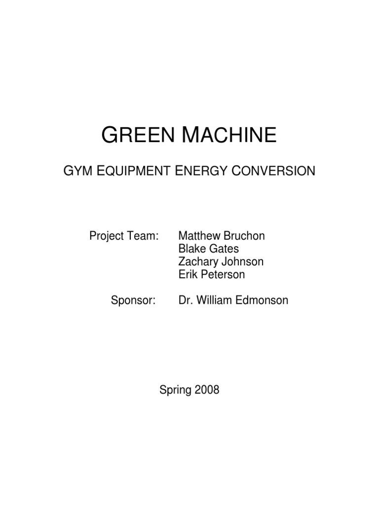 Gym Equipment Energy Conversion Project 2008 Pdf Power Inverter