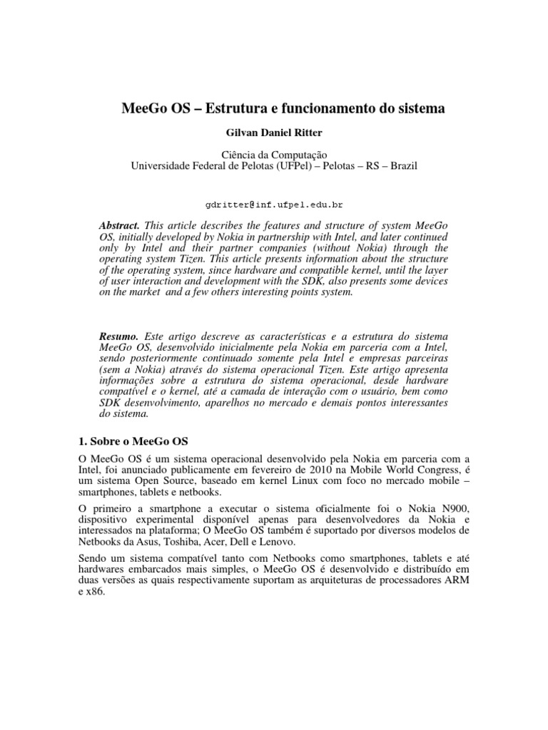Estrutura do MeeGo OS: Características e Funções | PDF | Android ...