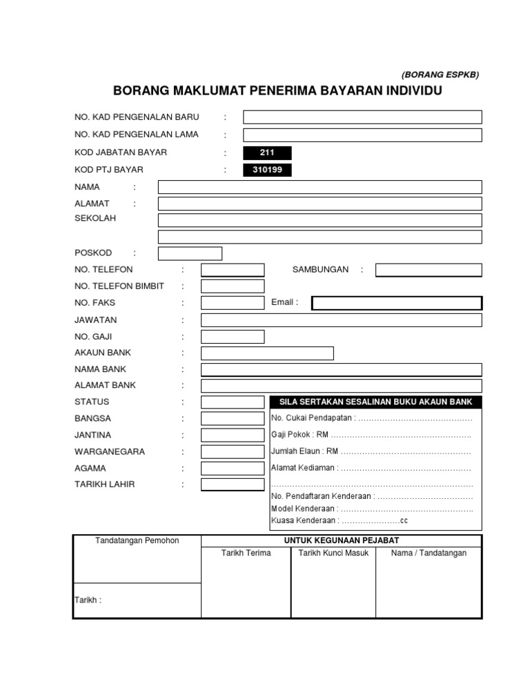 Borang Espkb Kosong Pdf