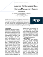 Issues in Structuring the Knowledge Base of a Project Memory Management System
