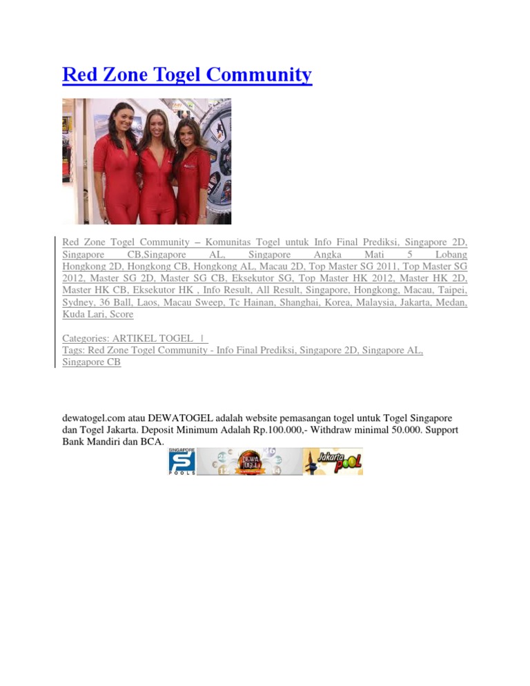 Red Zone Togel Community Pdf