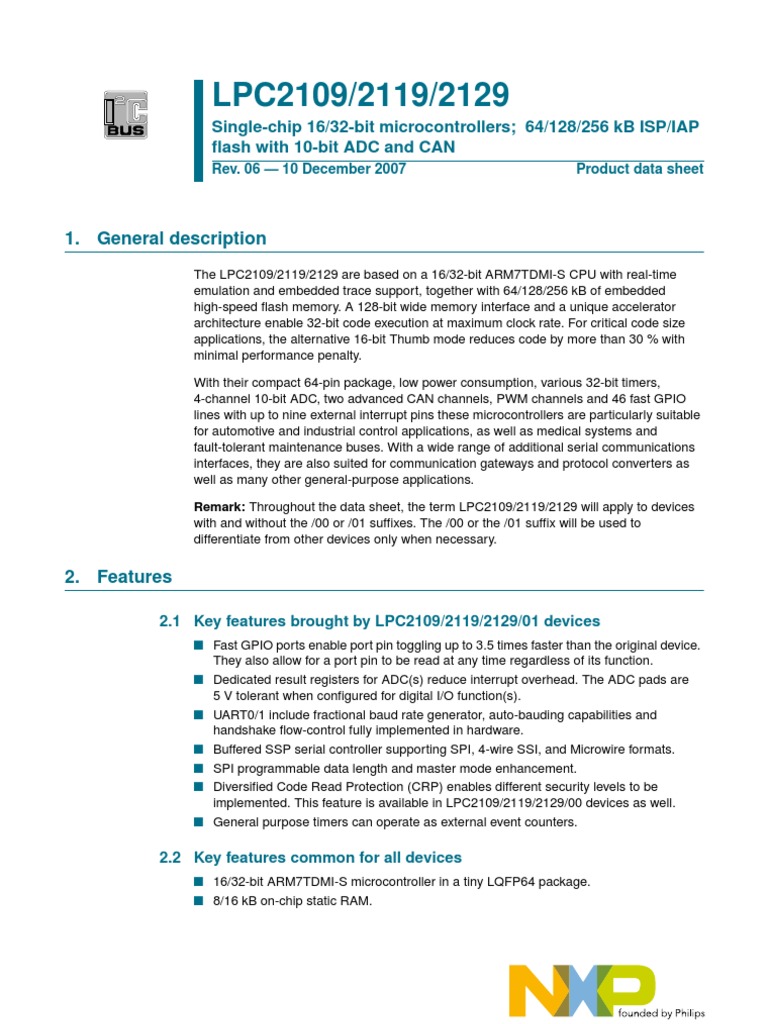 LPC 2129 | PDF | Arm Architecture | Microcontroller