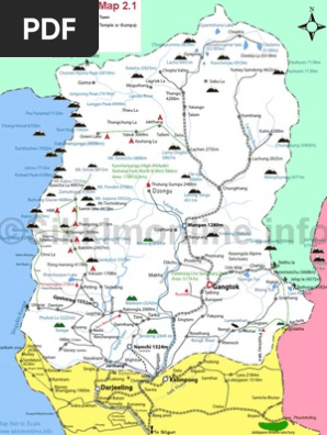 Sikkim Tourist Map Pdf Map Of Sikkim | Pdf