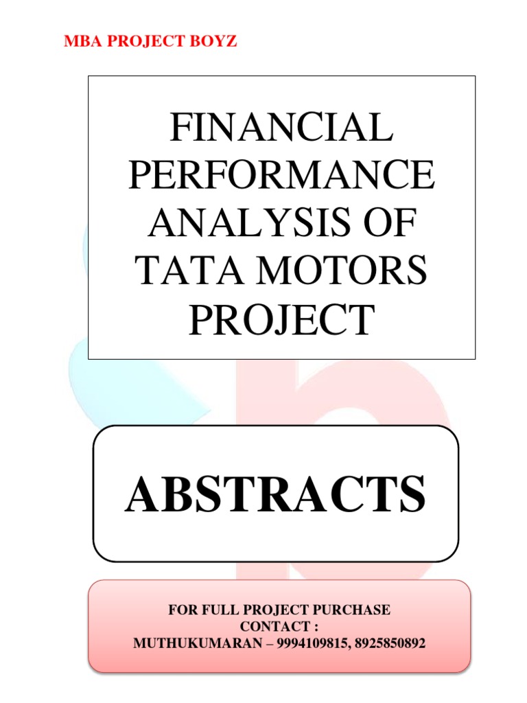 literature review on ratio analysis of tata motors