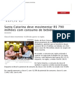 Santa Catarina Deve Movimentar R$ 790 Milhões Com Consumo de Bebidas