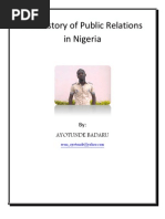 Download History of public Relations in Nigeria by Ayotunde Badaru SN113786446 doc pdf