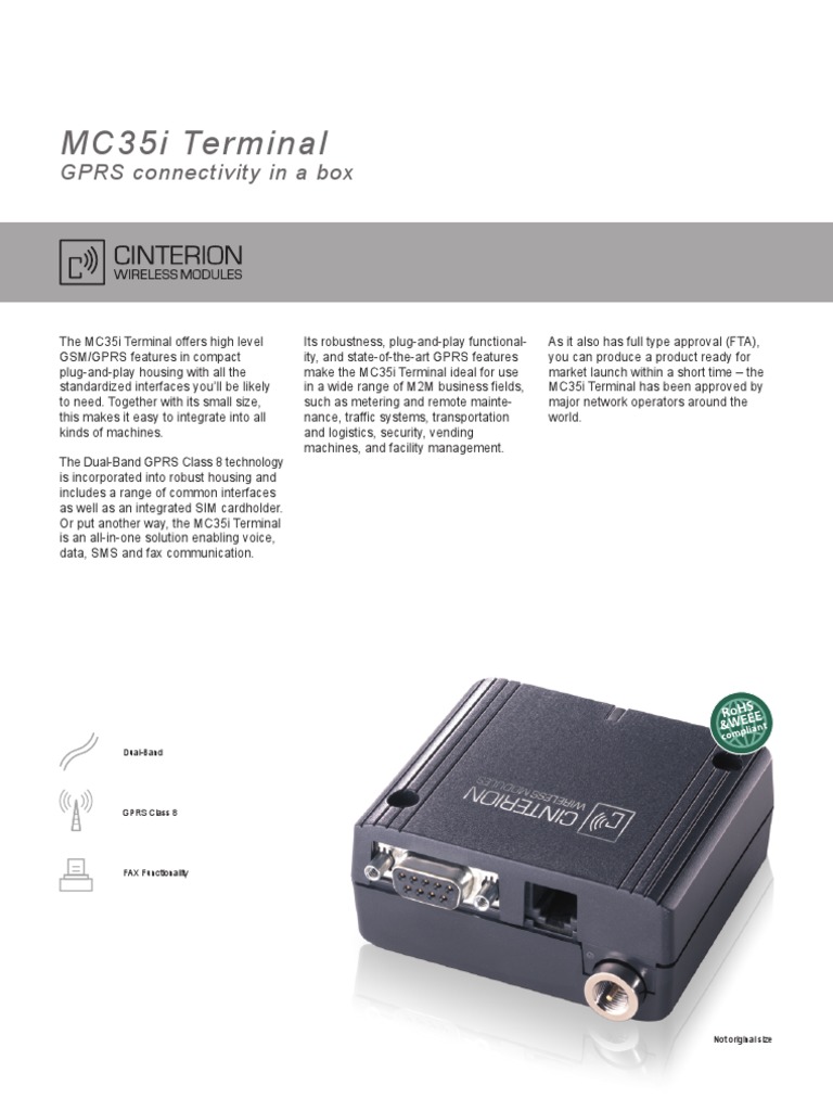 MC35i Terminal: GPRS Connectivity in A Box | PDF | General Packet Radio ...